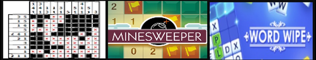 Constraint-based games: nonogram, Minesweeper, and Word Wipe